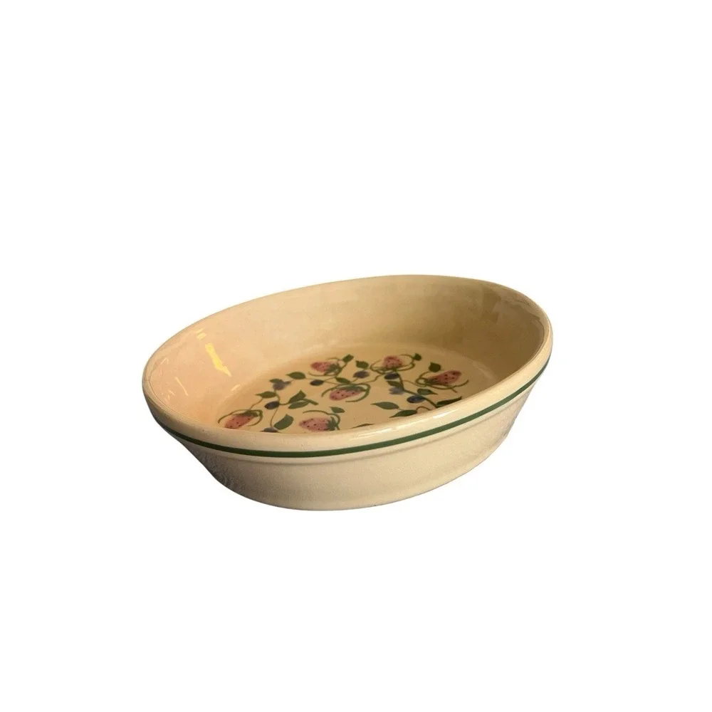 Alpine Pottery Roseville Ohio 1999 Strawberry Blueberry Stoneware Pie Dish 8